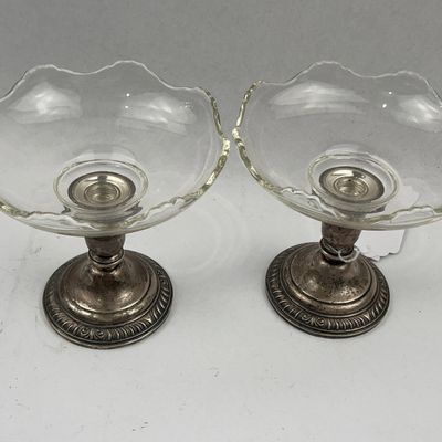 Sale Photo Thumbnail #133: Frank M. Whiting Sterling/Glass Compotes