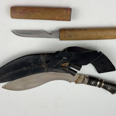 Sale Photo Thumbnail #451: Set of 2: Indian Kukri & Fish Knife