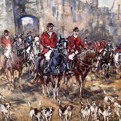 Sale Photo Thumbnail #239: Leslie Cope Fox Hunt Painting