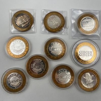 Sale Photo Thumbnail #370: Casino $10 Tokens with .999 Silver
