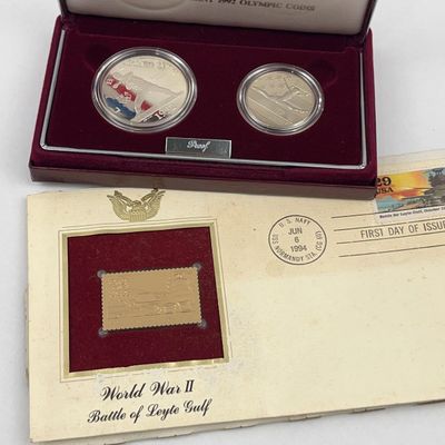 Sale Photo Thumbnail #475: 1992 US Olympic 2-Coin Set & Gold Stamp