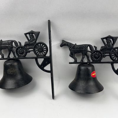 Sale Photo Thumbnail #217: Pair Cast Iron Horse & Carriage Bells