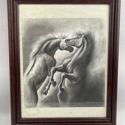 Sale Photo Thumbnail #389: C. E. Saenz Signed Pencil Drawing