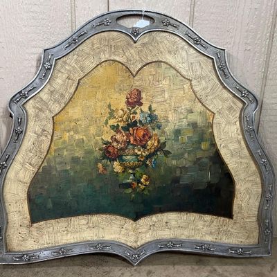 Sale Photo Thumbnail #161: Floral Still Life Wood & Metal Screen