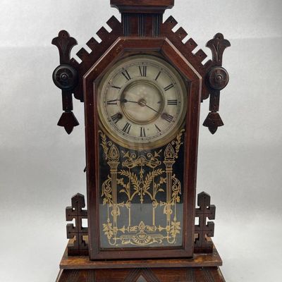 Sale Photo Thumbnail #274: 19th C. Ansonia Wood Kitchen Clock
