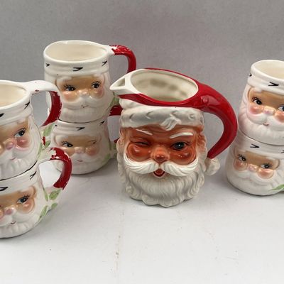 Sale Photo Thumbnail #425: Hand Painted Ceramic Santa Figures