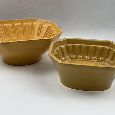 Sale Photo Thumbnail #307: Pair Yellowware Octagonal Molds