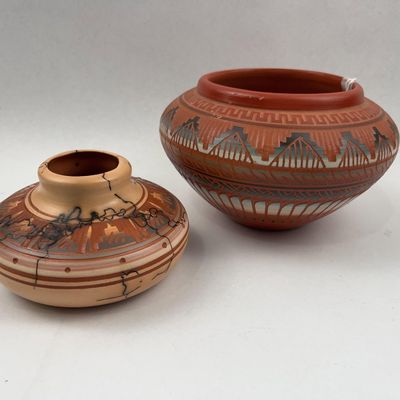 Sale Photo Thumbnail #18: Pair Navajo Seed Jars with Tannia Neal