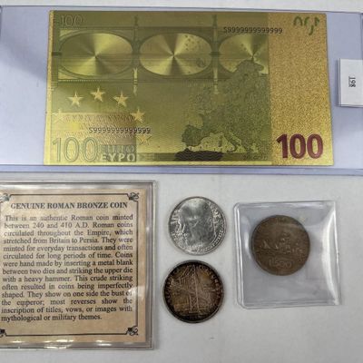 Sale Photo Thumbnail #378: European/Roman Coins & 100 Euro Note