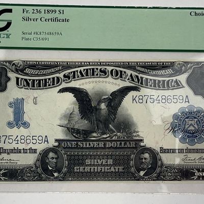 Sale Photo Thumbnail #152: 1899 $1 Silver Certificate PCGS 58