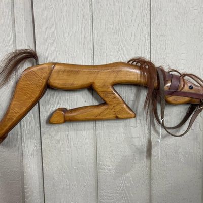 Sale Photo Thumbnail #320: MCM Carved Wood Horse Wall Sculpture