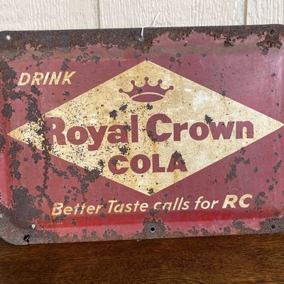 Sale Photo Thumbnail #112: Royal Crown Cola Embossed Tin Sign