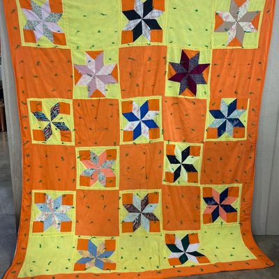 Sale Photo Thumbnail #403: Mid-C. American Cotton Scrap Quilt