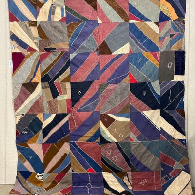 Sale Photo Thumbnail #50: Crazy Quilt with Feed Sack Fabric