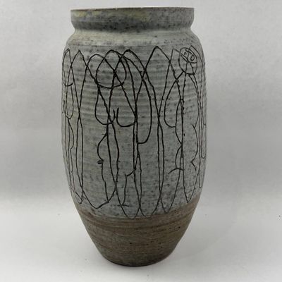 Sale Photo Thumbnail #142: Studio Pottery Sgraffito Stoneware Vase