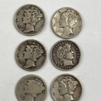 Sale Photo Thumbnail #546: Set US Silver Barber & Liberty Dimes