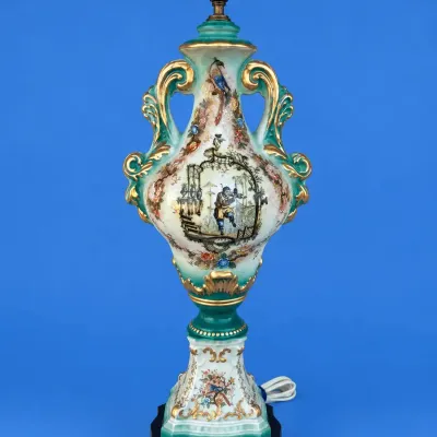 Vintage Italian Porcelain Lamp 1940s