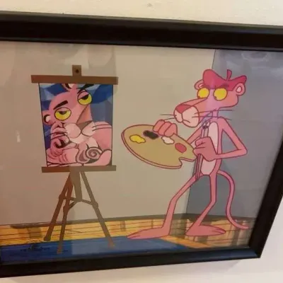 MGM- Sericel "Pink Panther Pinkasso" Self Portrait"