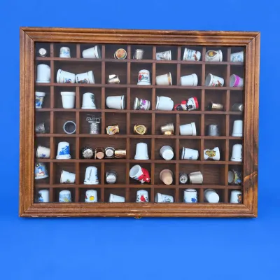 Vintage Thimbles Collection In Shadow Box