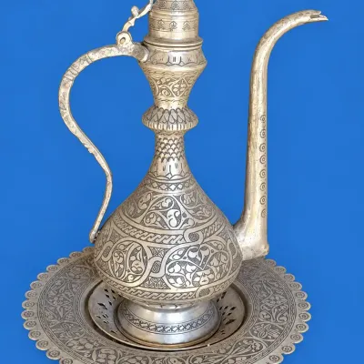 Turkish Copper Ewer with Tray