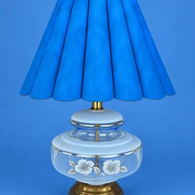 MCM Hollywood Regency Decorative Glass Design with Brass 