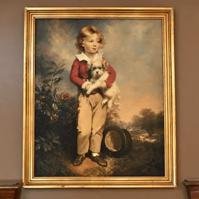 Framed "The Boy With Dog" Print By Arthur William Devis 