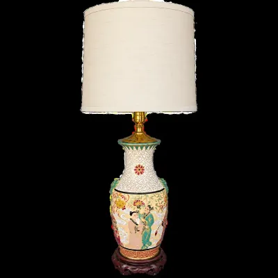 Chinese Hand Painted Ceramic Lamp