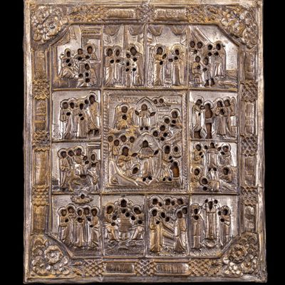 Sale Photo Thumbnail #165: Antique Russian Orthodox "Feasts" Icon