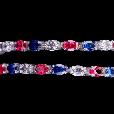 Sale Photo Thumbnail #360: Patriotic Sterling Tennis Bracelets