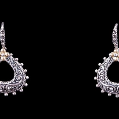 Sale Photo Thumbnail #513: Sterling Silver and 18K Barbara Bixby Earrings