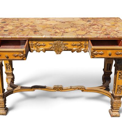 Sale Photo Thumbnail #18: Ornate Louis XV Style Gilt Wood Console Table