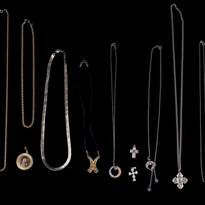 Sale Photo Thumbnail #454: Sterling Silver & Costume Necklaces, Pendants