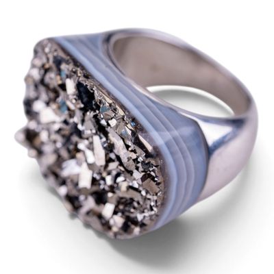 Sale Photo Thumbnail #427: Sterling Silver Drusy Ring