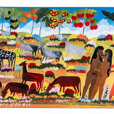 Sale Photo Thumbnail #109: Albert Artwell Adam & Eve Folk Art Painting