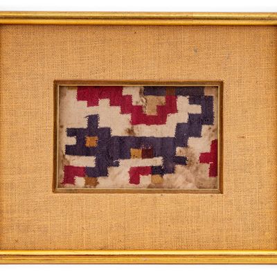 Sale Photo Thumbnail #101: Framed Abstract Geometric Textile Fragment