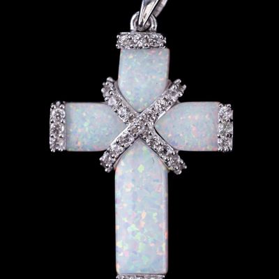 Sale Photo Thumbnail #362: Opal Cross Pendant
