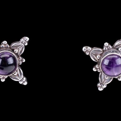 Sale Photo Thumbnail #418: Sterl9ing Silver and Amethyst Earrings