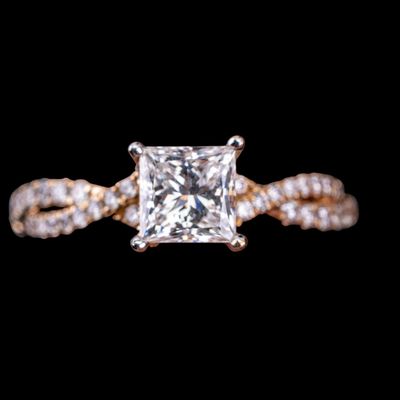 Sale Photo Thumbnail #620: 14K Yellow Gold Princess-Cut Diamond Ring
