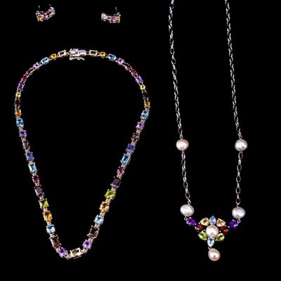 Sale Photo Thumbnail #568: Multi-Gemstone and Sterling Jewelry