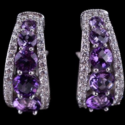 Sale Photo Thumbnail #457: Judith Ripka Amethyst Earrings