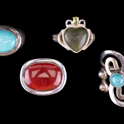 Sale Photo Thumbnail #589: 4 Sterling Silver Rings