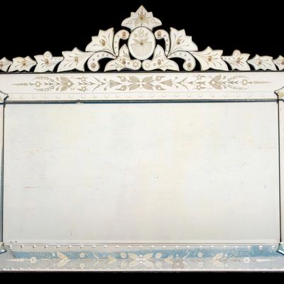 Sale Photo Thumbnail #317: Large Venetian Etched Glass Wall Mirror