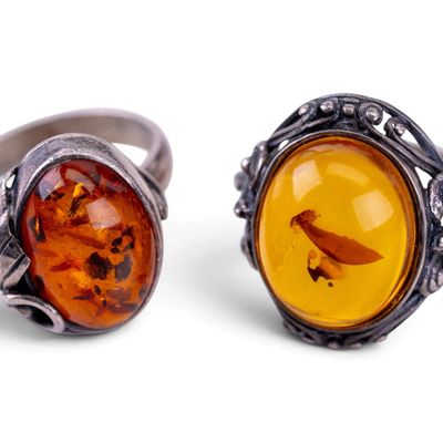 Sale Photo Thumbnail #451: Vintage Amber Rings