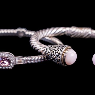 Sale Photo Thumbnail #565: 2 Designer Style Sterling Silver Bracelets