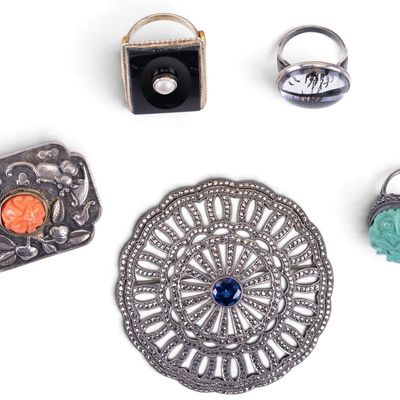 Sale Photo Thumbnail #441: Antique Sterling Jewelry