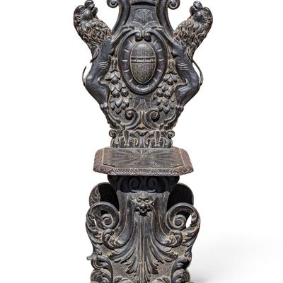 Sale Photo Thumbnail #8: Italian Renaissance Revival Sgabello Hall Chair