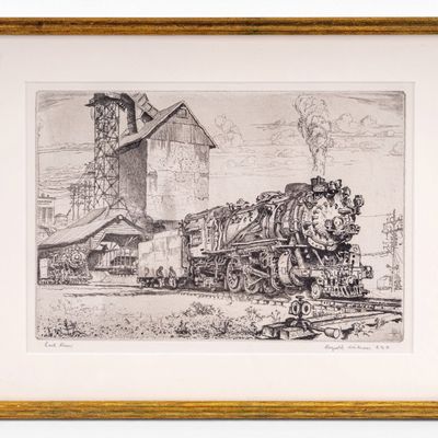 Sale Photo Thumbnail #64: "Last Run" Reynold Henry Weidenaar Etching