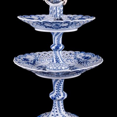 Sale Photo Thumbnail #289: Meissen Blue & White Figural Porcelain Centerpiece