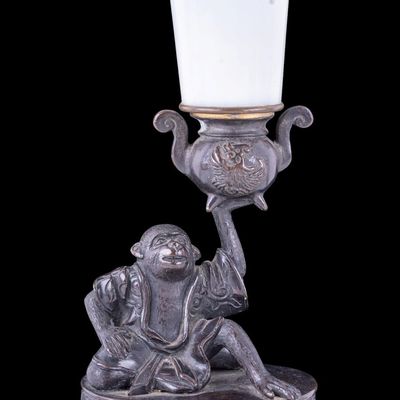 Sale Photo Thumbnail #147: Chinese Bronze Monkey Figural Candle Holder