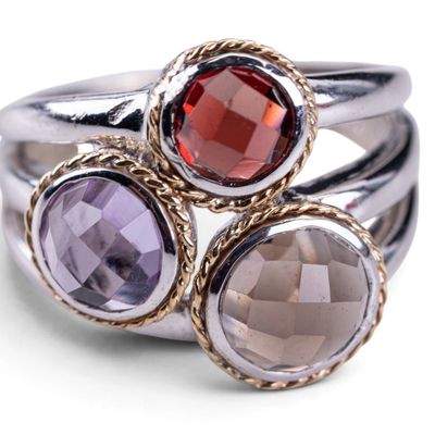 Sale Photo Thumbnail #410: Sterling Silver & 14K Gold Ring